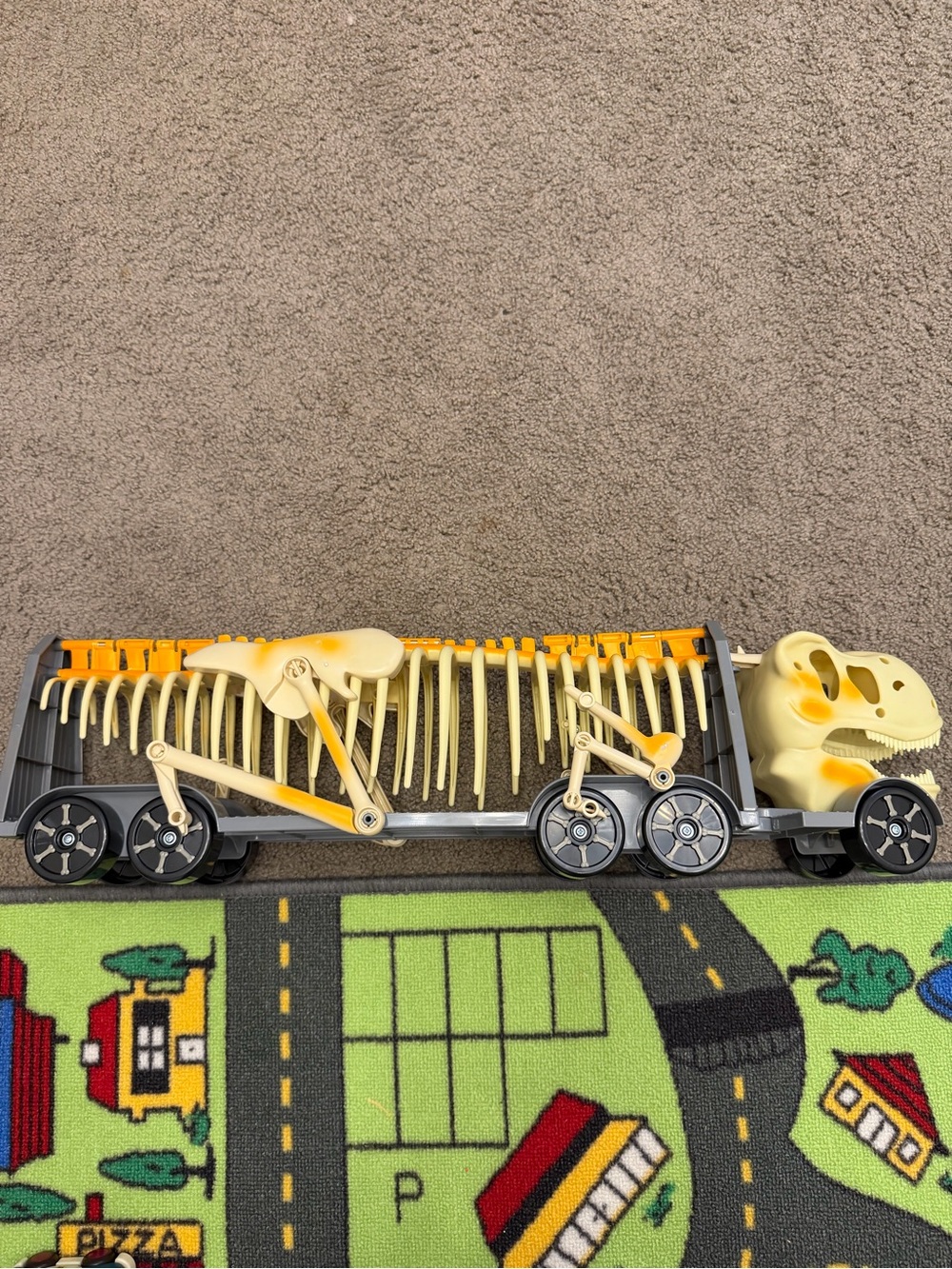 Dinosaur Skeleton Train Toy Carriage - Yellow